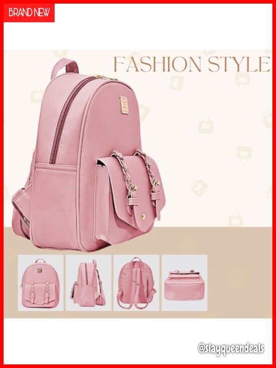 Mini Floral PU Leather Backpack 3-Piece Set with Crossbody and Card Holder main image 2